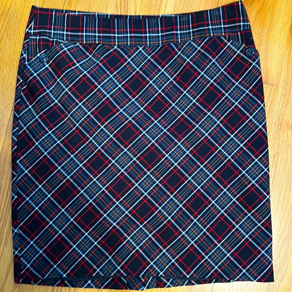 Monroe and Main skirt, plaid, pencil size 16, pockets, lined